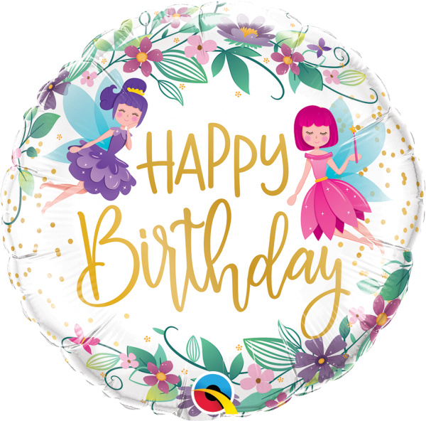 Wild Flower Fairies 18'' Foil Birthday Balloon