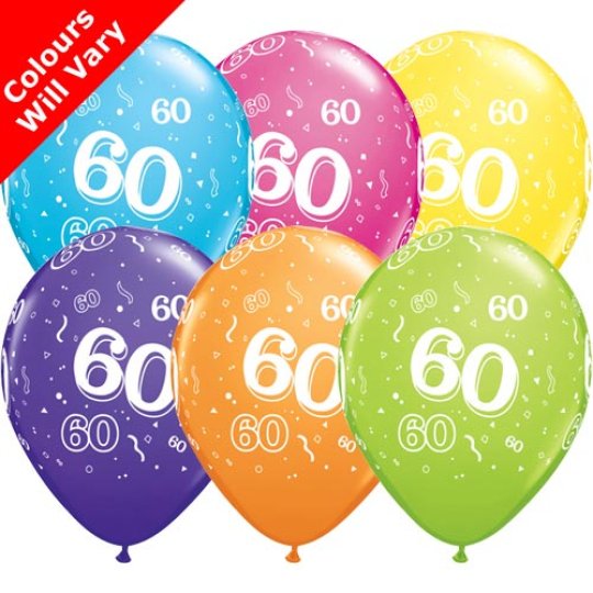 Age 60 Balloons Pack of 6