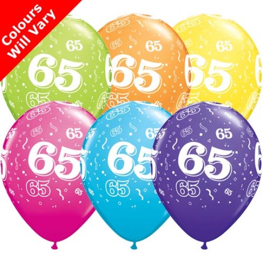 Age 65 Balloons Pack of 6