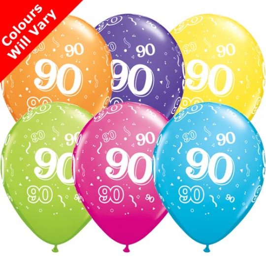 Age 90 Balloons Pack of 6