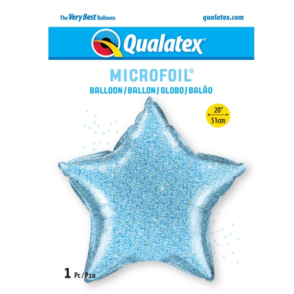 Glittergraphic Light Blue 20'' Star Foil Balloon