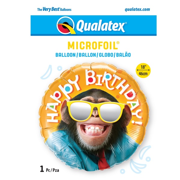 Smilin' Chimp 18'' Foil Birthday Balloon