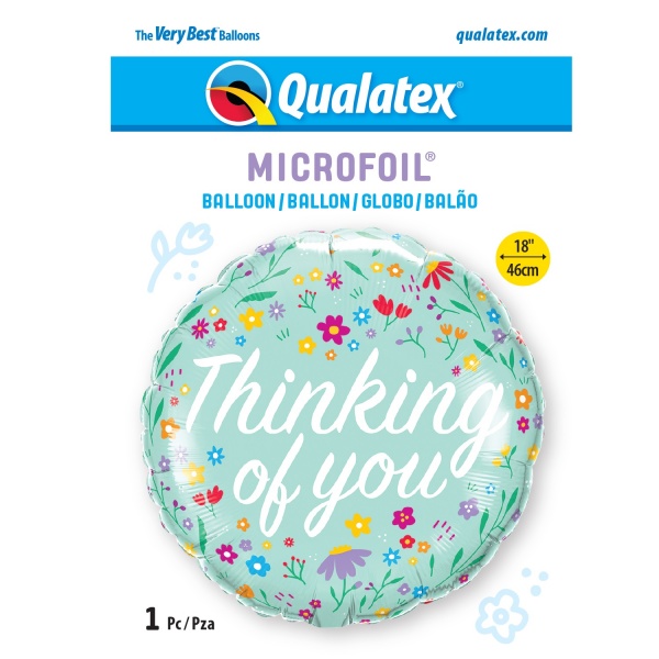 Petite Floral 18'' Foil Thinking Of You Balloon