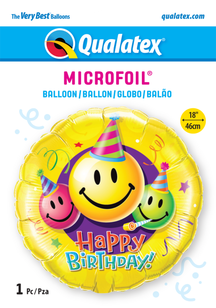 Smiley Faces 18'' Foil Birthday Balloon