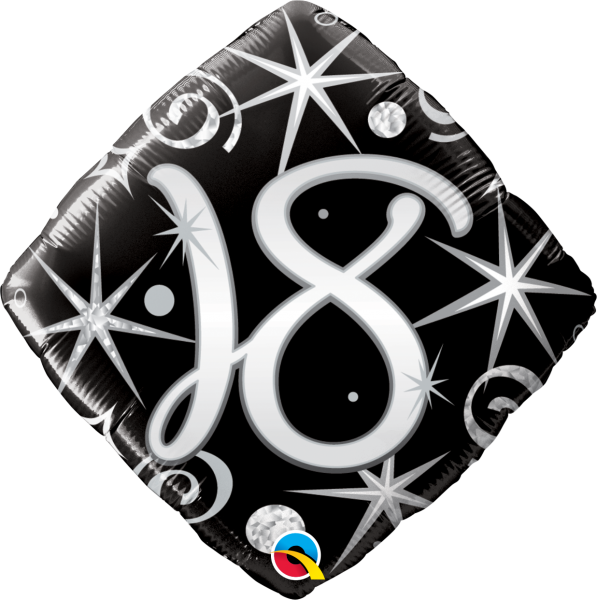 Age 18 Elegant Sparkles & Swirls 18'' Foil Birthday Balloon