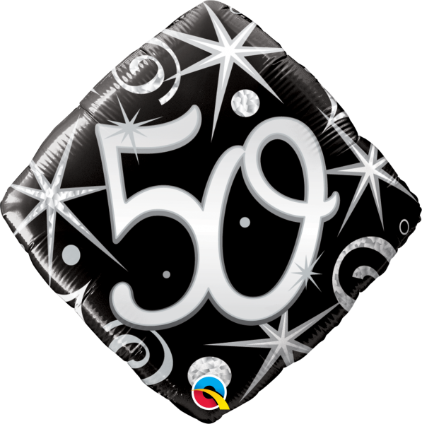 Age 50 Elegant Sparkles & Swirls 18'' Foil Birthday Balloon