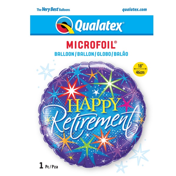 Colourful Bursts 18'' Foil Retirement Balloon