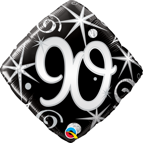 Age 90 Elegant Sparkles & Swirls 18'' Foil Birthday Balloon