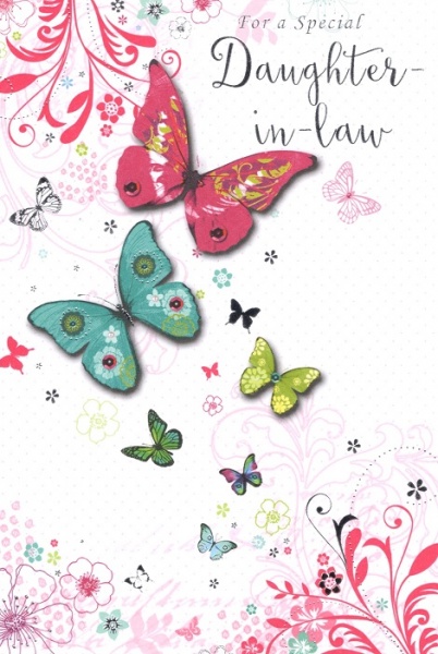 Butterflies Daughter In Law Birthday Card