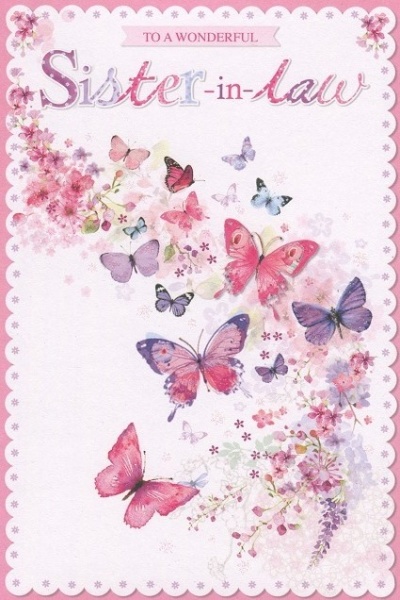 Butterflies Sister In Law Birthday Card