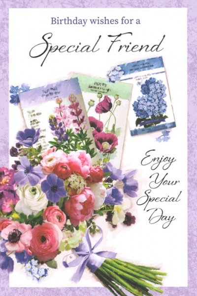 Bunch Of Flowers Special Friend Birthday Card
