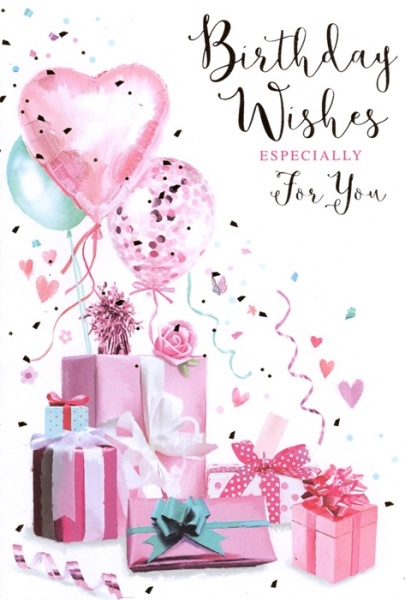 Pink Presents Birthday Card