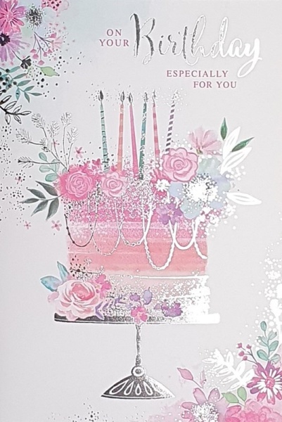 Floral Cake Birthday Card