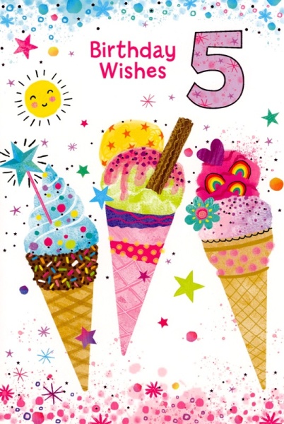 Ice Creams 5th Birthday Card