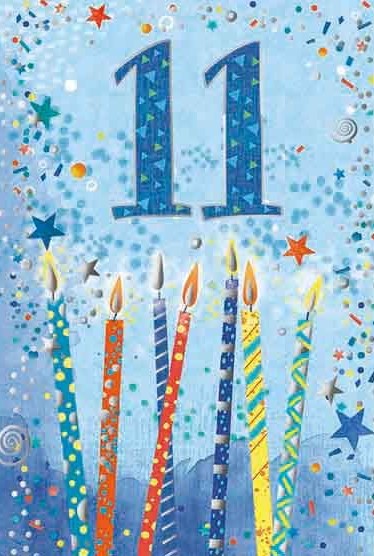 Candles 11th Birthday Card