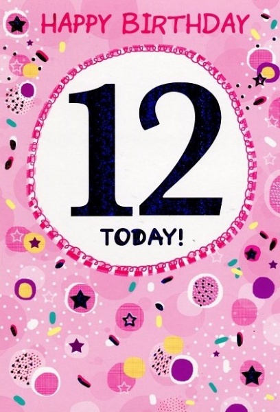 Pink Dots 12th Birthday Card