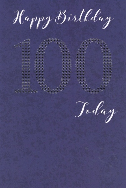 Silver Stars 100th Birthday Card