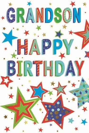 Stars Grandson Birthday Card