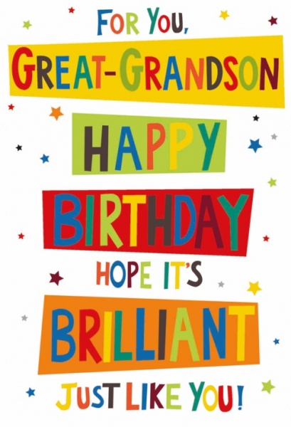 Hope It's Brilliant Great-Grandson Birthday Card
