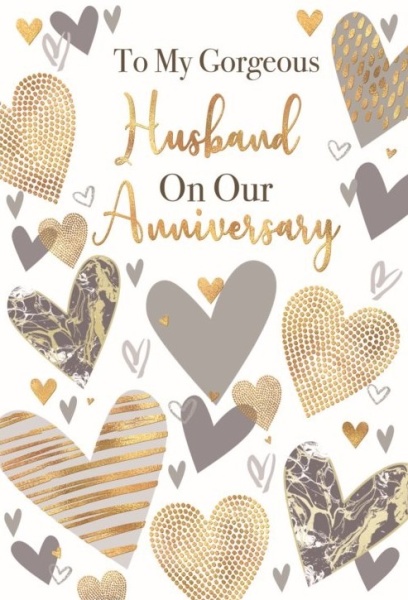 Hearts Husband Anniversary Card