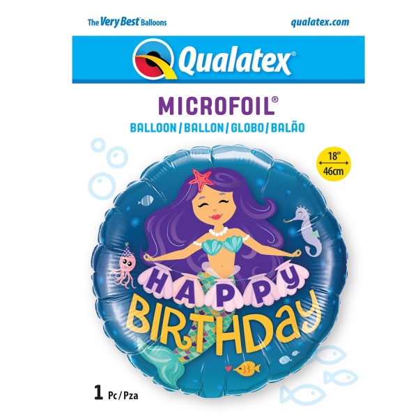 Mermaid 18'' Foil Birthday Balloon