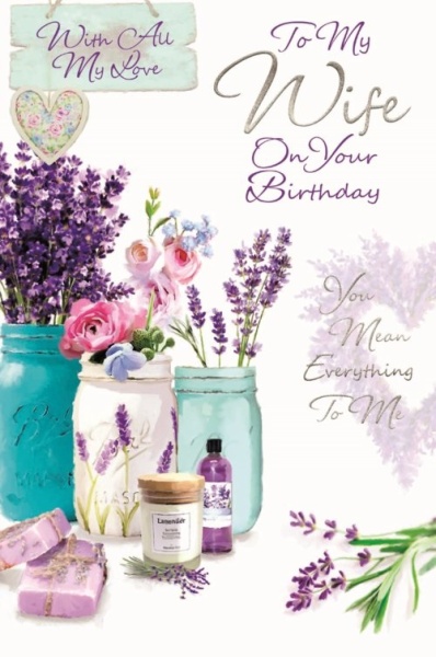 Lavender Wife Birthday Card