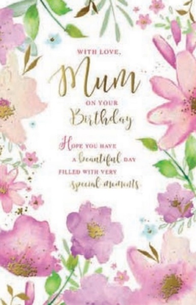 Pink Blossoms Mum Birthday Card