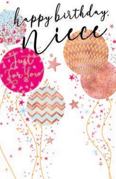 Birthday Balloons Niece Birthday Card