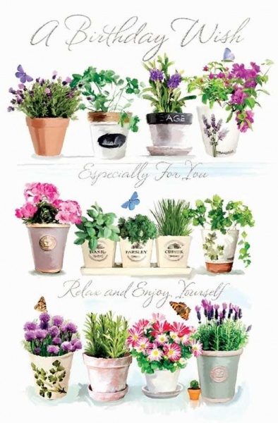 Flowers & Herbs Birthday Card