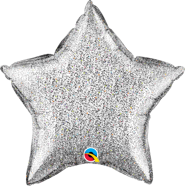 Glittergraphic Silver 20'' Star Foil Balloon