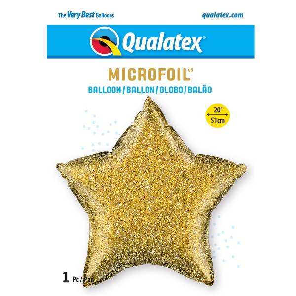 Glittergraphic Gold 20'' Star Foil Balloon