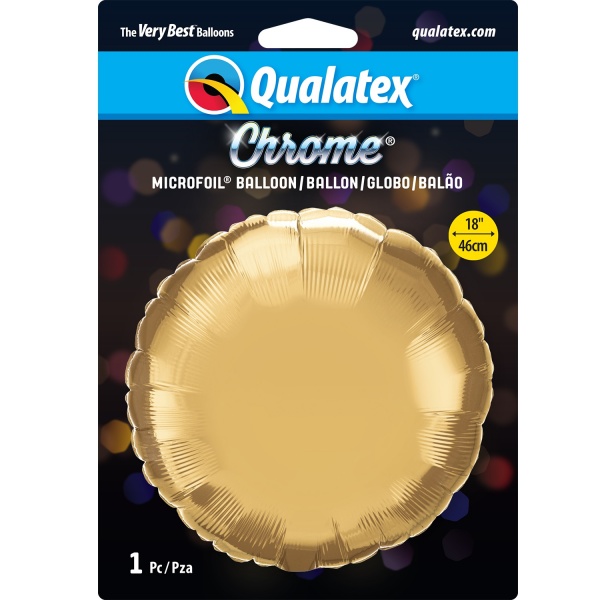 Chrome Gold 18'' Round Foil Balloon