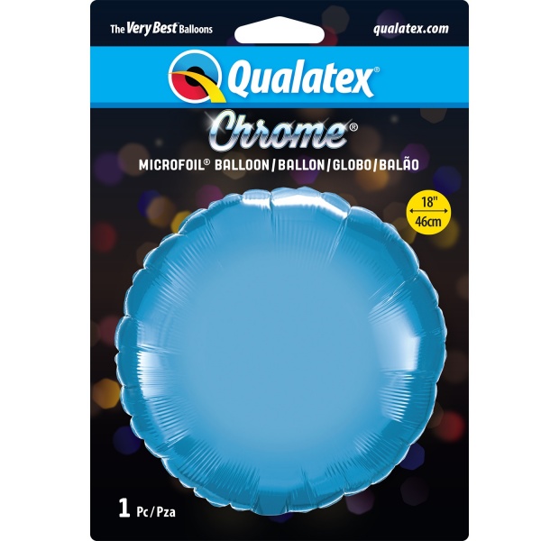 Chrome Blue 18'' Round Foil Balloon