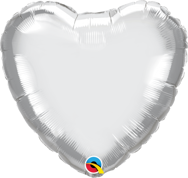 Chrome Silver 18'' Heart Foil Balloon