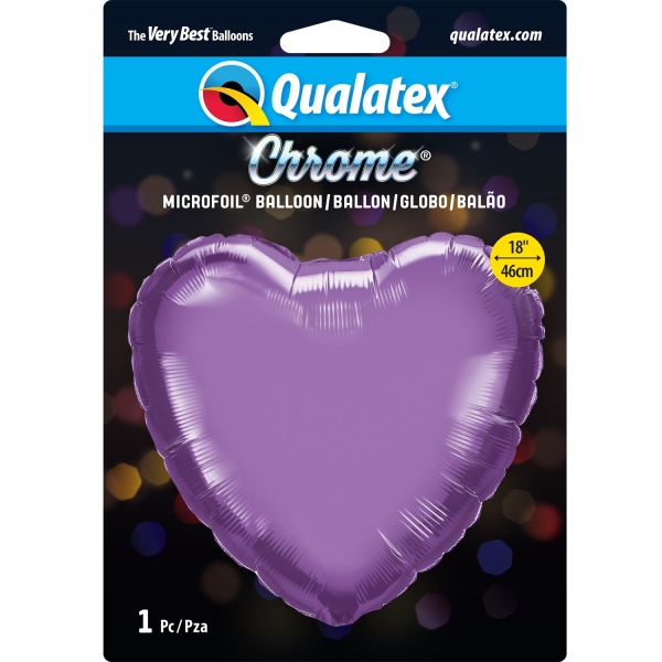 Chrome Purple 18'' Heart Foil Balloon