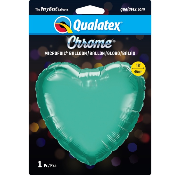 Chrome Green 18'' Heart Foil Balloon