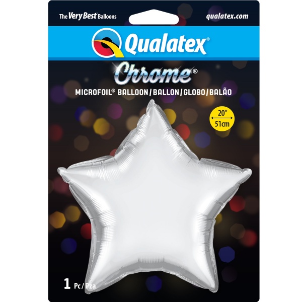 Chrome Silver 20'' Star Foil Balloon