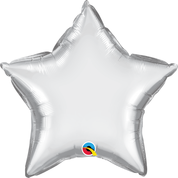 Chrome Silver 20'' Star Foil Balloon