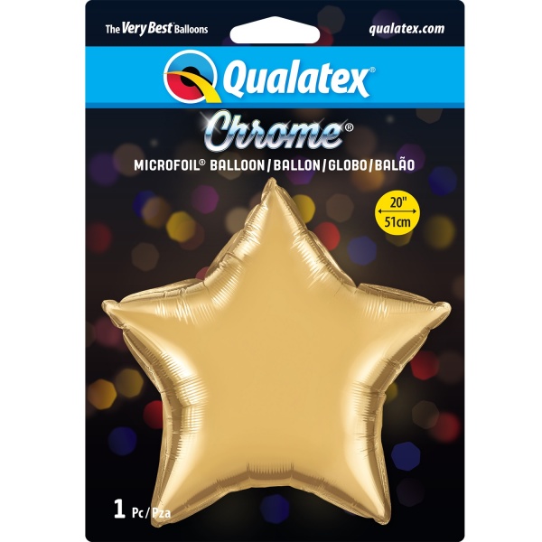 Chrome Gold 20'' Star Foil Balloon