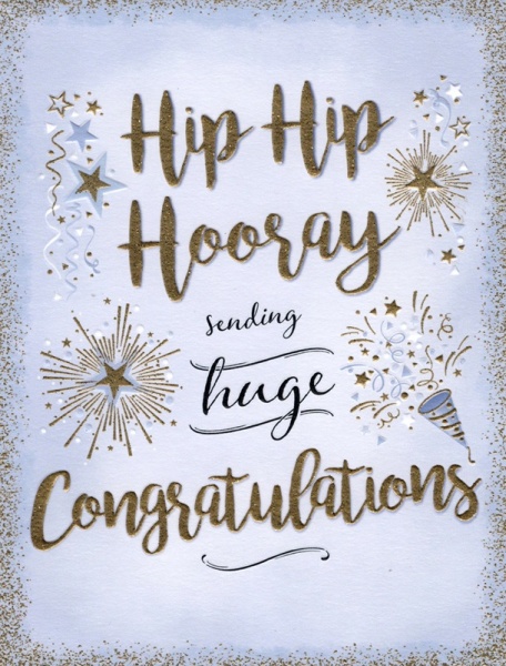 Hip Hip Hooray Congratulations Card