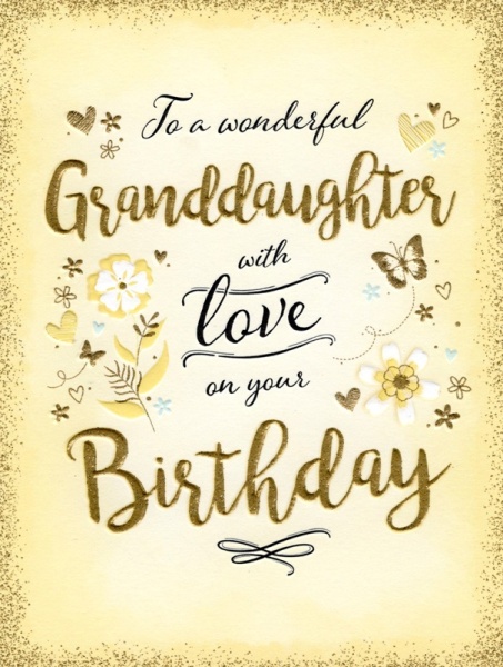 Flowers Grand-Daughter Birthday Card