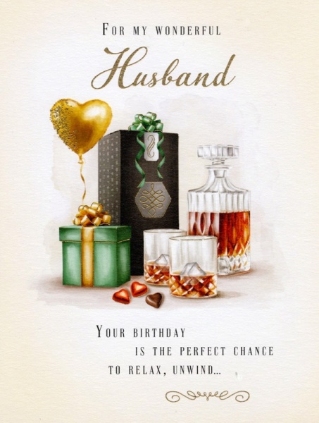 Decanter Husband Birthday Card