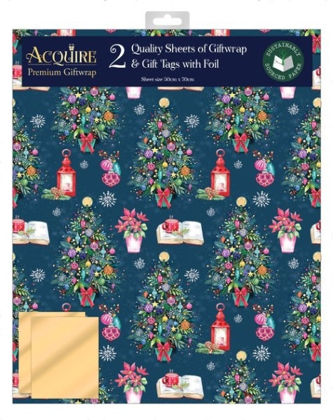 O'Christmas Tree Christmas Gift Wrap Sheets & Tags Set