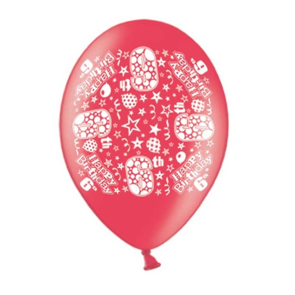 6th Birthday Balloons Pack of 10