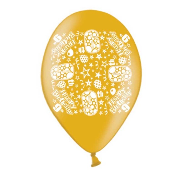 9th Birthday Balloons Pack of 10