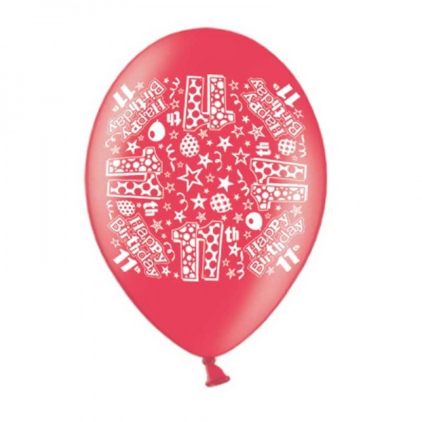 11th Birthday Balloons Pack of 10