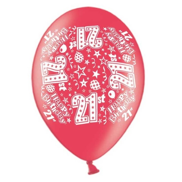 21st Birthday Balloons Pack of 10