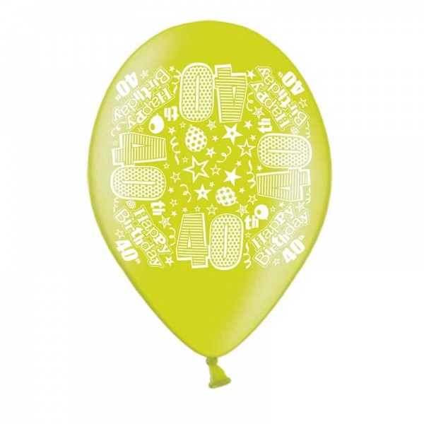40th Birthday Balloons Pack of 10