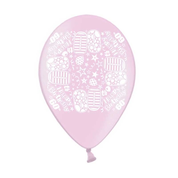 60th Birthday Balloons Pack of 10