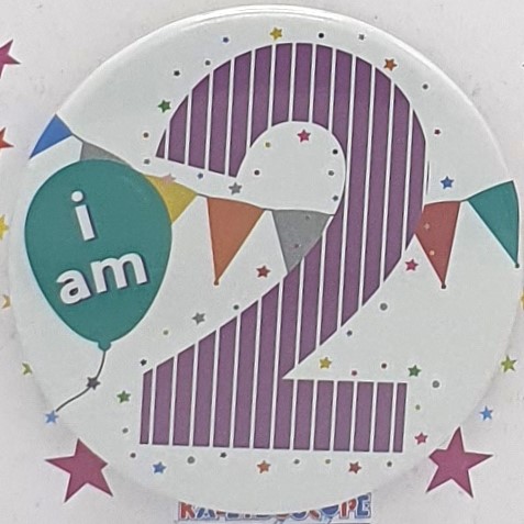 Purple Age 2 Birthday Badge